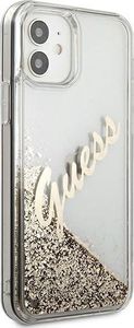 Guess Etui Guess GUHCP12SGLVSGO Apple iPhone 12 mini złoty/gold hardcase Glitter Vintage Script 4