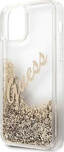 Guess Etui Guess GUHCP12SGLVSGO Apple iPhone 12 mini złoty/gold hardcase Glitter Vintage Script 7