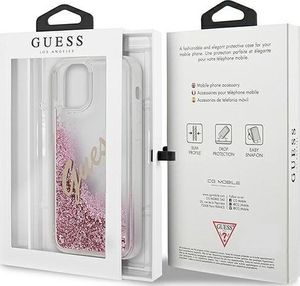 Guess Etui Guess GUHCP12SGLVSPI Apple iPhone 12 mini różowy/pink hardcase Glitter Vintage Script 9
