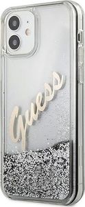 Guess Etui Guess GUHCP12SGLVSSI Apple iPhone 12 mini srebrny/silver hardcase Glitter Vintage Script 2