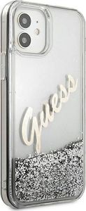 Guess Etui Guess GUHCP12SGLVSSI Apple iPhone 12 mini srebrny/silver hardcase Glitter Vintage Script 4