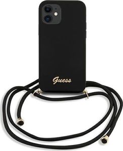 Guess Etui Guess GUHCP12SLSCLMGBK Apple iPhone 12 mini czarny/black hardcase Metal Logo Cord 2