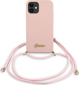 Guess Etui Guess GUHCP12SLSCLMGLP Apple iPhone 12 mini różowy/pink hardcase Metal Logo Cord 2