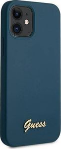 Guess Etui Guess GUHCP12SLSLMGBL Apple iPhone 12 mini niebieski/blue hardcase Metal Logo Script 4
