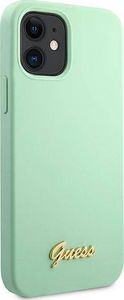 Guess Etui Guess GUHCP12SLSLMGGN Apple iPhone 12 mini zielony/green hardcase Metal Logo Script 4