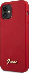 Guess Etui Guess GUHCP12SLSLMGRE Apple iPhone 12 mini czerwony/red hardcase Metal Logo Script 2