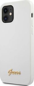 Guess Etui Guess GUHCP12SLSLMGWH Apple iPhone 12 mini biały/white hardcase Metal Logo Script 2