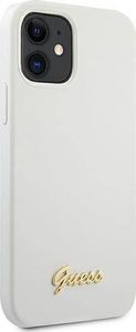 Guess Etui Guess GUHCP12SLSLMGWH Apple iPhone 12 mini biały/white hardcase Metal Logo Script 4