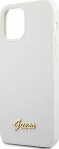 Guess Etui Guess GUHCP12SLSLMGWH Apple iPhone 12 mini biały/white hardcase Metal Logo Script 6