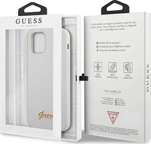 Guess Etui Guess GUHCP12SLSLMGWH Apple iPhone 12 mini biały/white hardcase Metal Logo Script 8