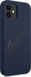 Guess Etui Guess GUHCP12SLSVSBL Apple iPhone 12 mini niebieski/blue hardcase Script Vintage 4