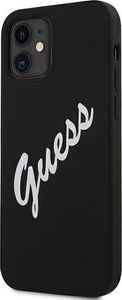 Guess Etui Guess GUHCP12SLSVSBW Apple iPhone 12 mini czarno biały/black white hardcase Silicone Vintage 2