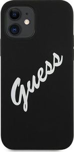 Guess Etui Guess GUHCP12SLSVSBW Apple iPhone 12 mini czarno biały/black white hardcase Silicone Vintage 3