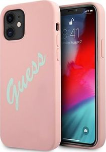 Guess Etui Guess GUHCP12SLSVSPG Apple iPhone 12 mini różowo zielony/green pink hardcase Silicone Vintage 1