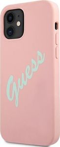 Guess Etui Guess GUHCP12SLSVSPG Apple iPhone 12 mini różowo zielony/green pink hardcase Silicone Vintage 2