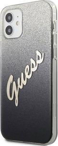 Guess Etui Guess GUHCP12SPCUGLSBK Apple iPhone 12 mini czarny/black hardcase Glitter Gradient Script 2