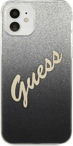 Guess Etui Guess GUHCP12SPCUGLSBK Apple iPhone 12 mini czarny/black hardcase Glitter Gradient Script 3