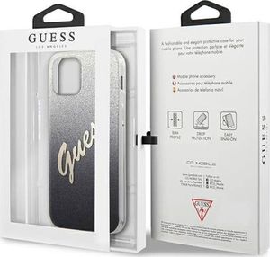 Guess Etui Guess GUHCP12SPCUGLSBK Apple iPhone 12 mini czarny/black hardcase Glitter Gradient Script 8