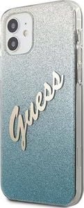 Guess Etui Guess GUHCP12SPCUGLSBL Apple iPhone 12 mini niebieski/blue hardcase Glitter Gradient Script 2