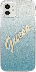 Guess Etui Guess GUHCP12SPCUGLSBL Apple iPhone 12 mini niebieski/blue hardcase Glitter Gradient Script 3