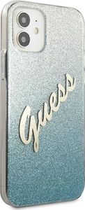 Guess Etui Guess GUHCP12SPCUGLSBL Apple iPhone 12 mini niebieski/blue hardcase Glitter Gradient Script 4