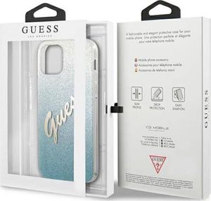 Guess Etui Guess GUHCP12SPCUGLSBL Apple iPhone 12 mini niebieski/blue hardcase Glitter Gradient Script 8