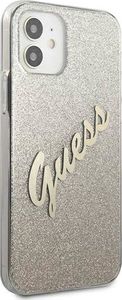 Guess Etui Guess GUHCP12SPCUGLSGO Apple iPhone 12 mini złoty/gold hardcase Glitter Gradient Script 4