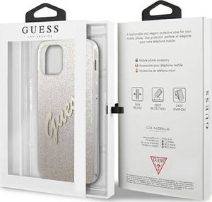Guess Etui Guess GUHCP12SPCUGLSGO Apple iPhone 12 mini złoty/gold hardcase Glitter Gradient Script 8