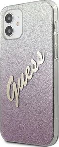 Guess Etui Guess GUHCP12SPCUGLSPI Apple iPhone 12 mini różowy/pink hardcase Glitter Gradient Script 2