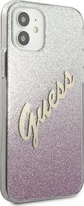 Guess Etui Guess GUHCP12SPCUGLSPI Apple iPhone 12 mini różowy/pink hardcase Glitter Gradient Script 4