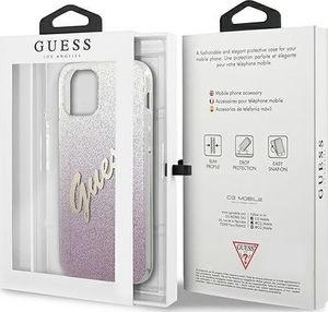 Guess Etui Guess GUHCP12SPCUGLSPI Apple iPhone 12 mini różowy/pink hardcase Glitter Gradient Script 8