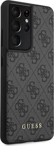 Guess Etui Guess GUHCS21LG4GFGR Samsung Galaxy S21 Ultra szary/grey hard case 4G Metal Gold Logo 4