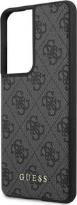 Guess Etui Guess GUHCS21LG4GFGR Samsung Galaxy S21 Ultra szary/grey hard case 4G Metal Gold Logo 6