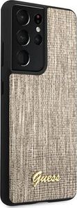 Guess Etui Guess GUHCS21LPCUMLLIGO Samsung Galaxy S21 Ultra złoty/gold hardcase Lizard Collection 4
