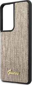 Guess Etui Guess GUHCS21LPCUMLLIGO Samsung Galaxy S21 Ultra złoty/gold hardcase Lizard Collection 6