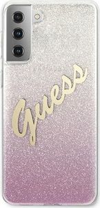 Guess Etui Guess GUHCS21MPCUGLSPI Samsung Galaxy S21+ Plus różowy/pink hardcase Glitter Gradient Script 3