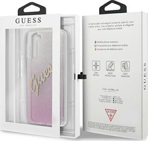 Guess Etui Guess GUHCS21MPCUGLSPI Samsung Galaxy S21+ Plus różowy/pink hardcase Glitter Gradient Script 8