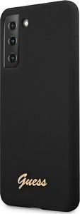 Guess Etui Guess GUHCS21SLSLMGBK Samsung Galaxy S21 czarny/black hardcase Silicone Script Metal Logo 2