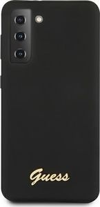 Guess Etui Guess GUHCS21SLSLMGBK Samsung Galaxy S21 czarny/black hardcase Silicone Script Metal Logo 3