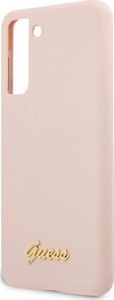 Guess Etui Guess GUHCS21SLSLMGLP Samsung Galaxy S21 różowy/pink hardcase Silicone Script Metal Logo 6
