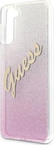 Guess Etui Guess GUHCS21SPCUGLSPI Samsung Galaxy S21 różowy/pink hardcase Glitter Gradient Script 6