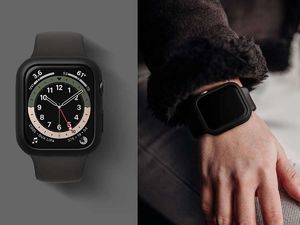 Ringke Etui Nakładka Ringke Slim Apple Watch 44mm Matte Black + Clear [2 PACK] 5