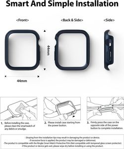 Ringke Etui Nakładka Ringke Slim Apple Watch 44mm Metallic Blue + Clear [2 PACK] 9