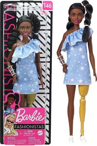 Lalka Barbie Mattel Lalka Barbie Fashionista błękitna sukienka 1
