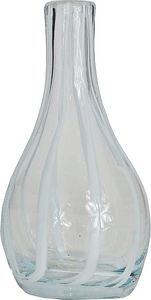 Inter-Deco Szklany wazon na jeden kwiat - białe pasy 1