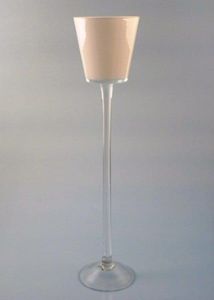 Inter-Deco Wysoki biały świecznik - szklany 1
