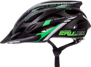Meteor Kask rowerowy czarno-zielony r. M 3