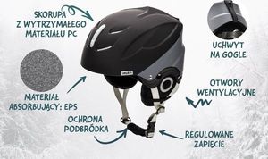 Meteor KASK NARCIARSKI METEOR LUMI czarny/szary L 6