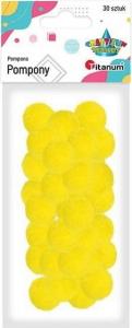 Titanum Pompony poliestrowe 25 mm żółte intensywne 30szt 1