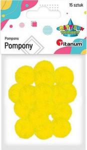 Titanum Pompony poliestrowe 18mm żółte intensywne 15szt 1